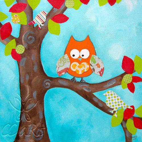 Baby Owl Print-Simply Green Baby