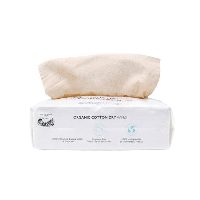 Nest Designs Organic Cotton Dry Baby Wipes-Simply Green Baby