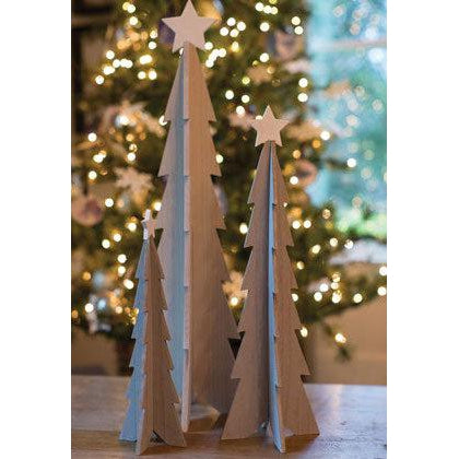 Wooden Tree with White Star, Medium-Simply Green Baby