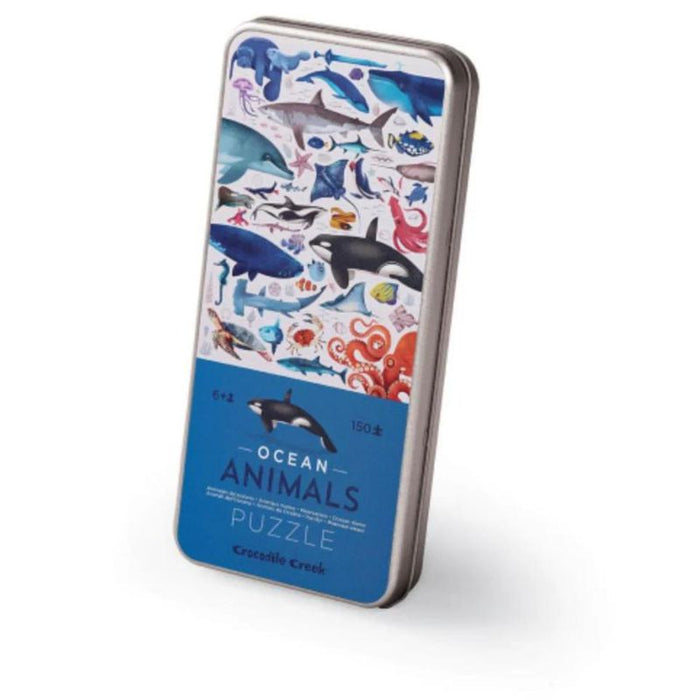 Ocean Animals Puzzle in Tin Box