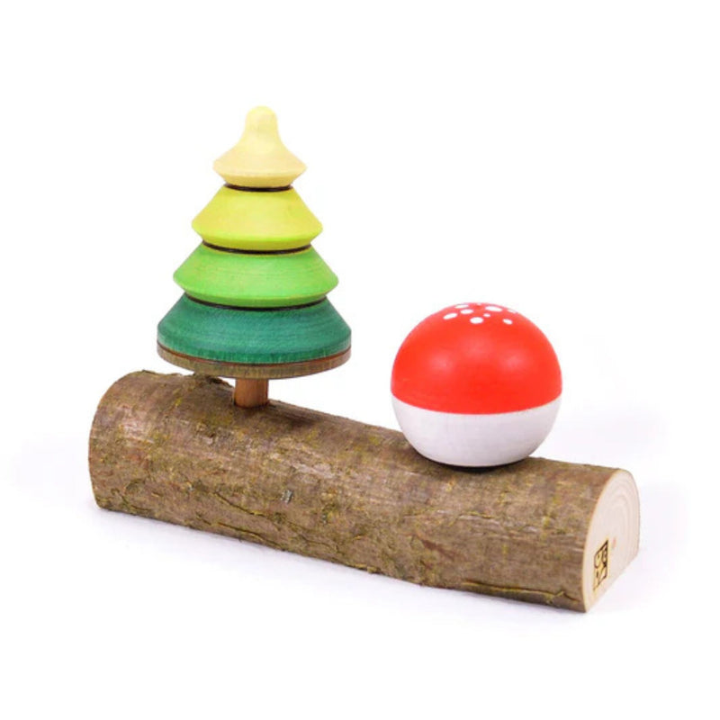 Tree + Spotted Mushroom Spinning Tops