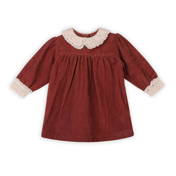 Viverano Organics - Lace Collar Velvet Baby Girl Dress & Bloomer Set (Organic)