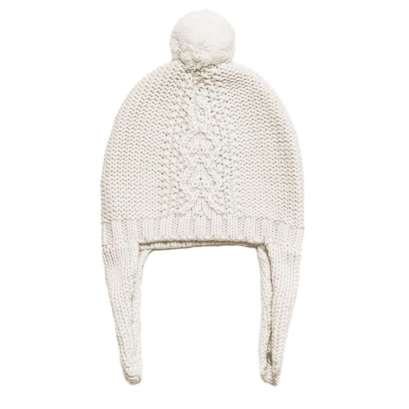 Cotton Cable Knit Pilot Hat