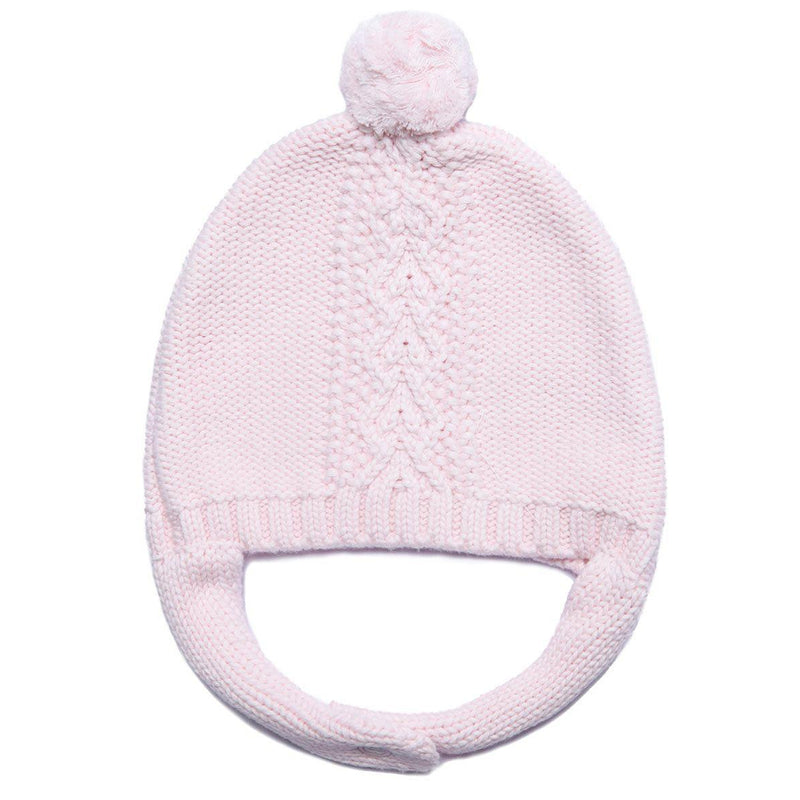 Cotton Cable Knit Pilot Hat