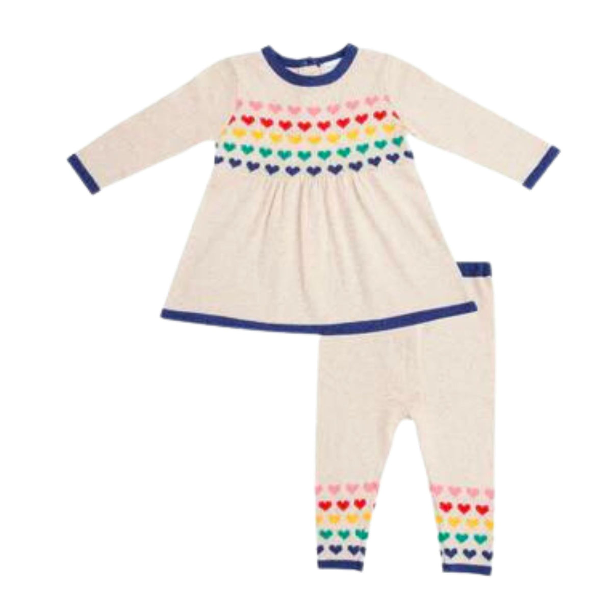 Angel Dear Cotton Knit Dress + Legging Set, 80's Hearts — Simply Green Baby