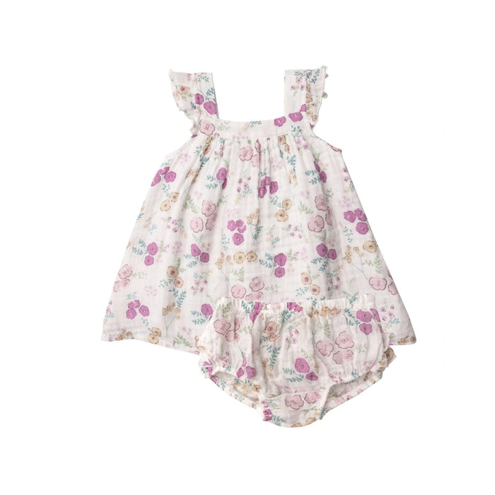 Sundress Dress + Diaper Cover, Dreamy Meadow Floral