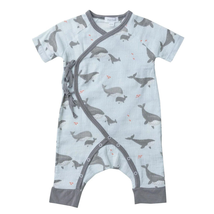 Muslin Wrap Coverall, Grey Whales