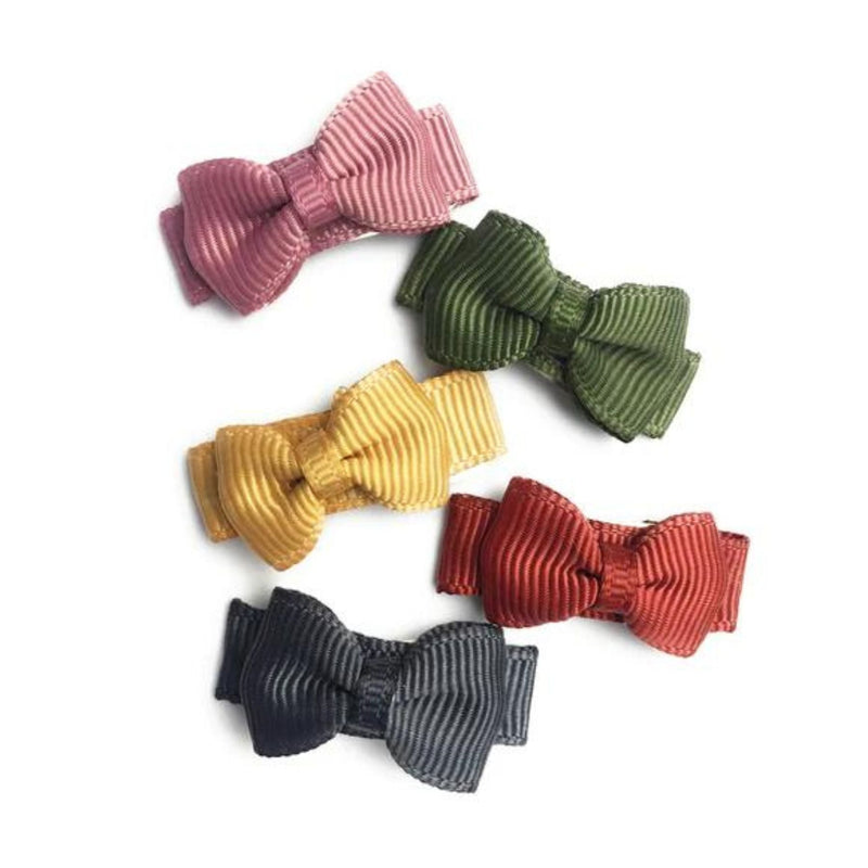 Tiny Tuxedo Bows 5 Pack Snap Clips