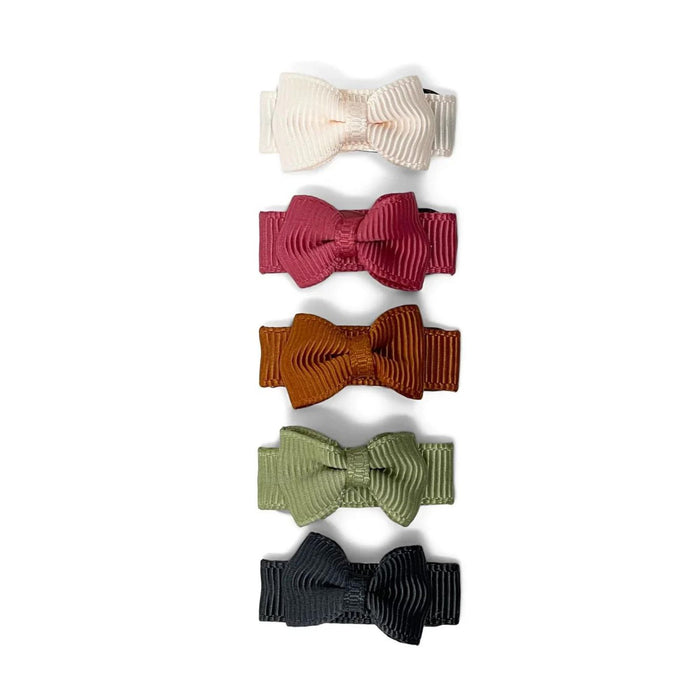 Baby Wisp Tuxedo Bows 5 Pack Snap Clip