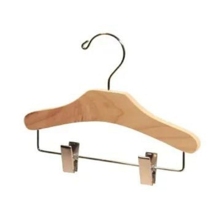 Baby's Wooden Top Hanger with Pant Clips, 5 pack