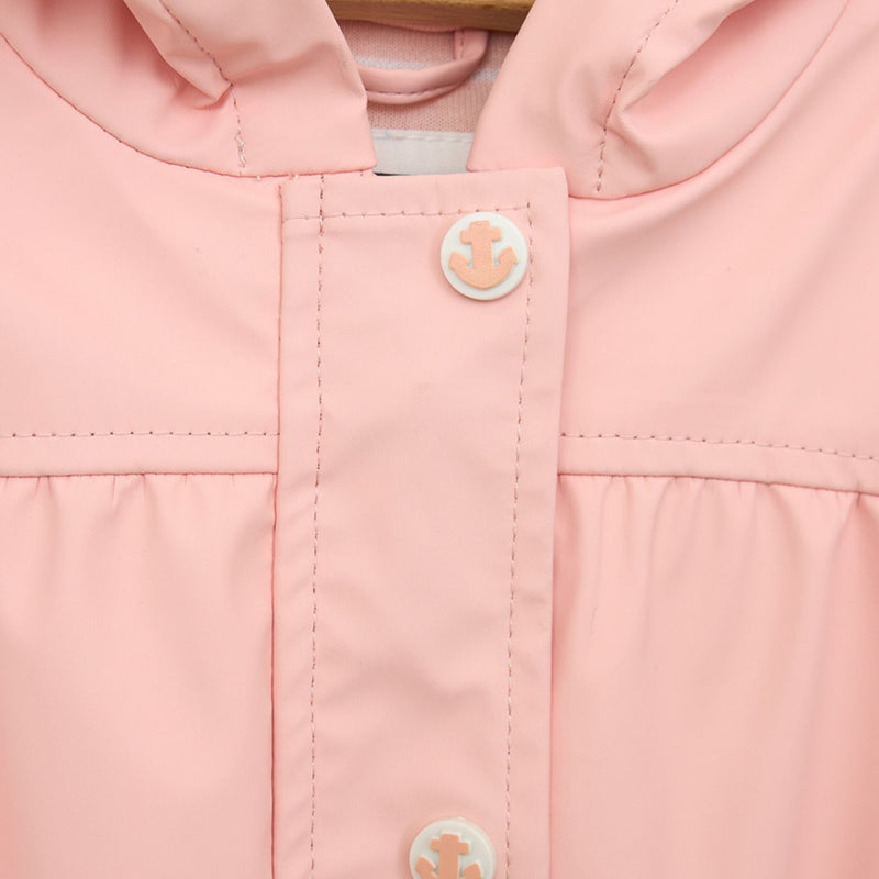 Yoke Pleats Baby Raincoat with Cotton Lining
