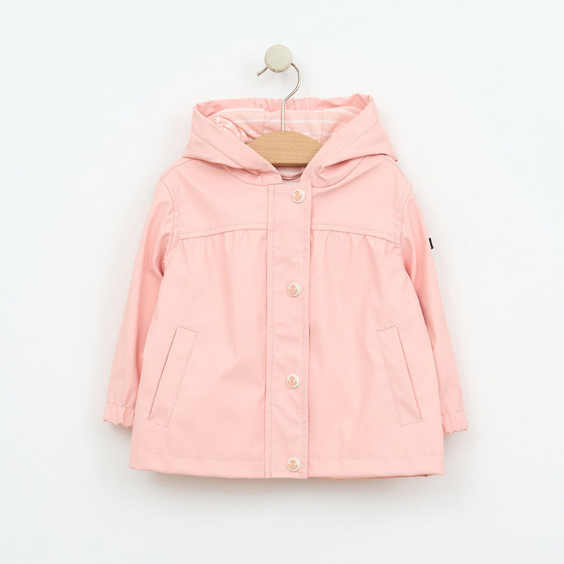 Yoke Pleats Baby Raincoat with Cotton Lining