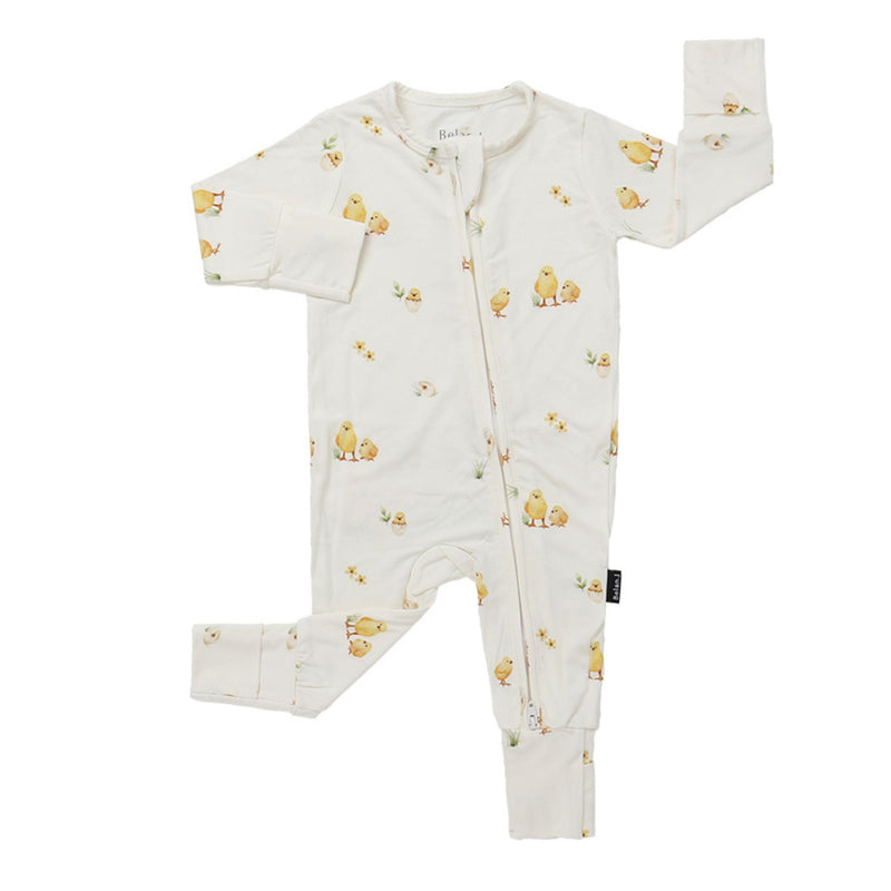Bamboo Footless Sleeper with Fold-over Cuffs, Print