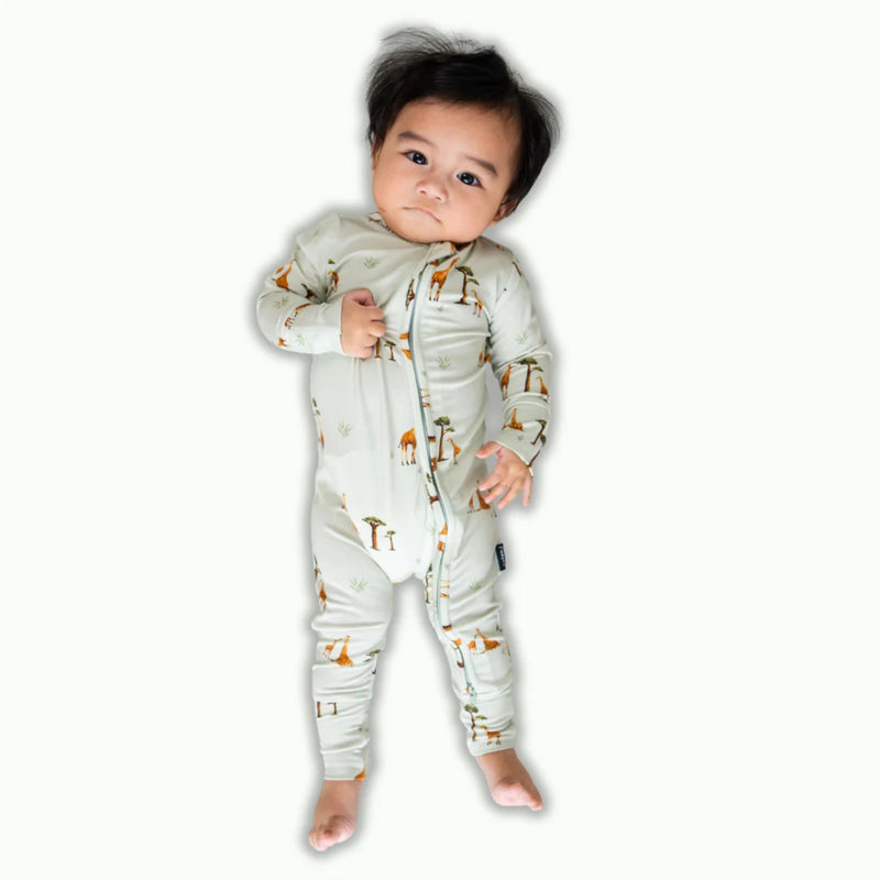Bamboo Footless Sleeper with Fold-over Cuffs, Print