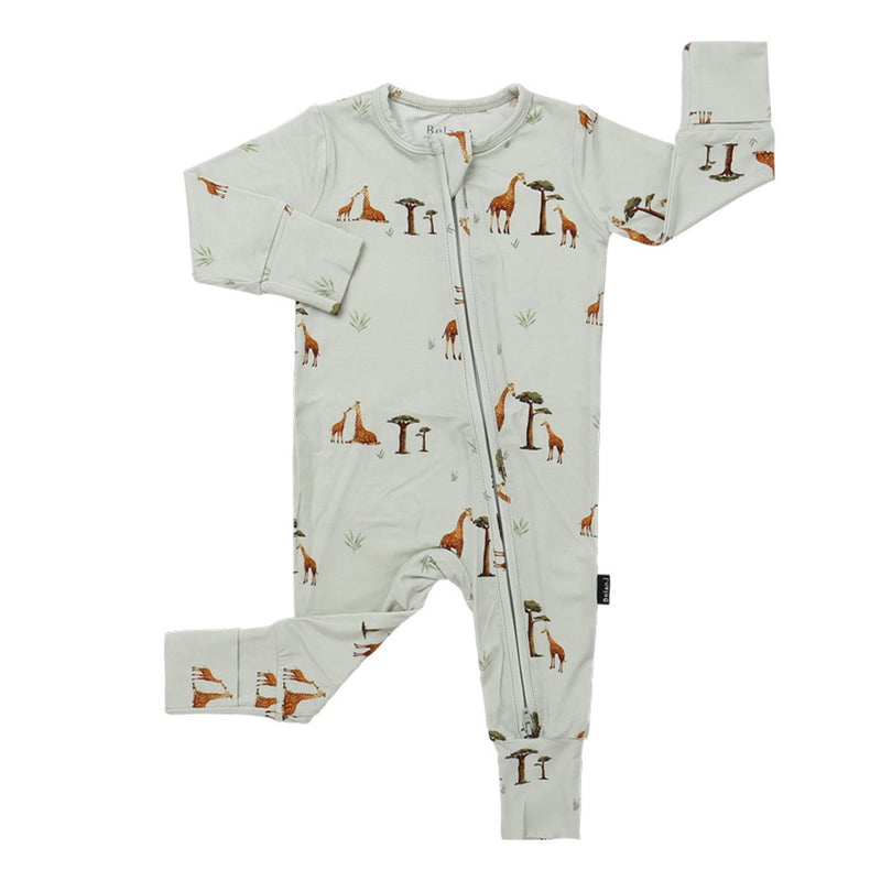 Bamboo Footless Sleeper with Fold-over Cuffs, Print