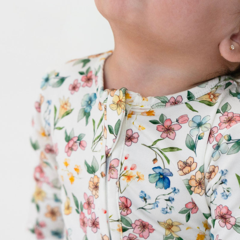 Bamboo Footless Sleeper with Fold-over Cuffs, Print