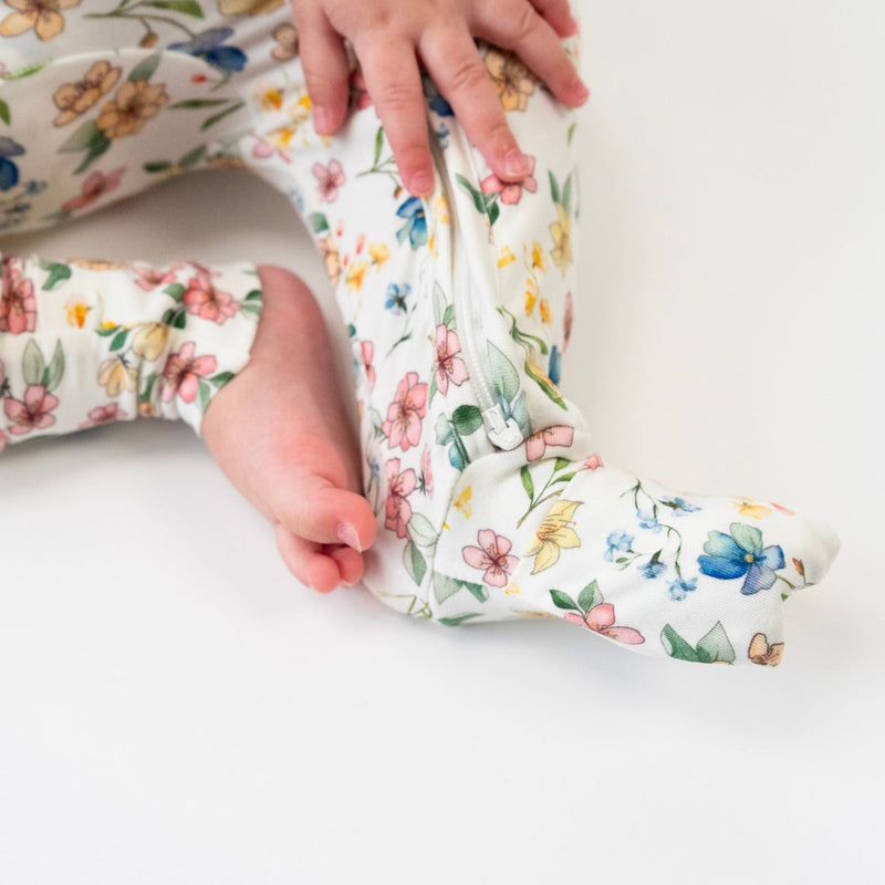 Bamboo Footless Sleeper with Fold-over Cuffs, Print