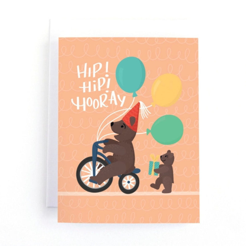 "Hip! Hip! Hooray" Bears and Balloons Birthday Card