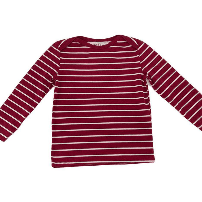 Boat Neck Long Sleeve Stripped Shirt