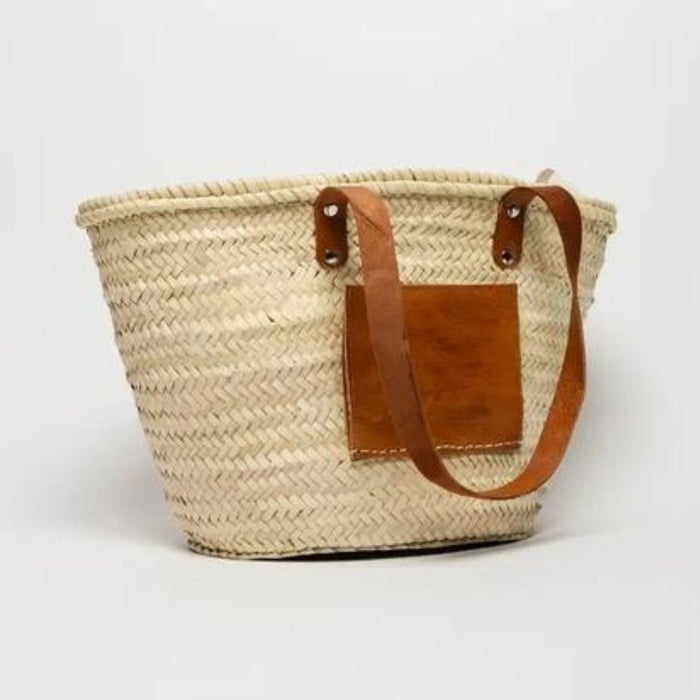 Straw Beach Bag with Pocket