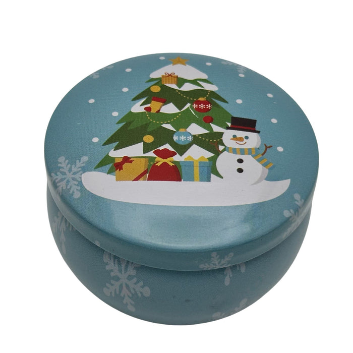 Round Christmas Tin Boxes - Small