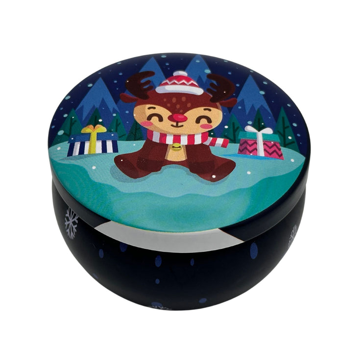 Round Christmas Tin Boxes - Small