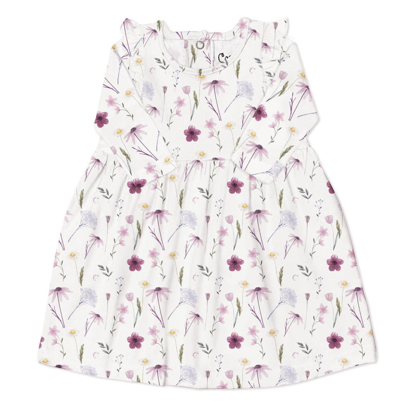 Girl Modal Dress, Floral on Cream