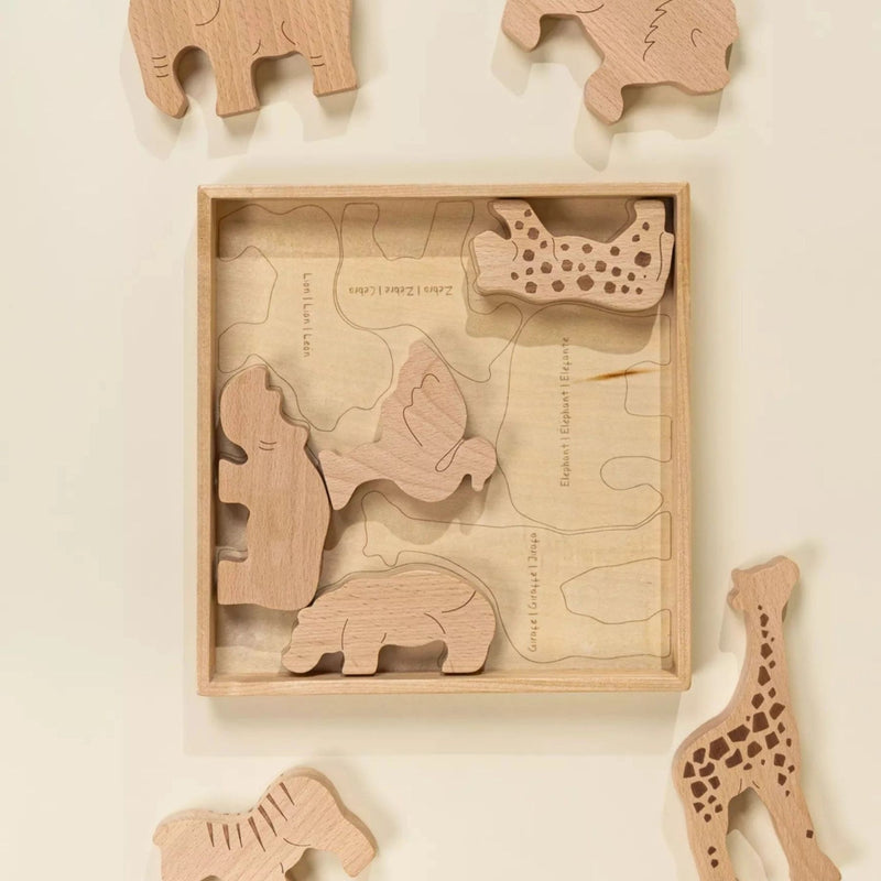 Wooden Balance Puzzle - Safari