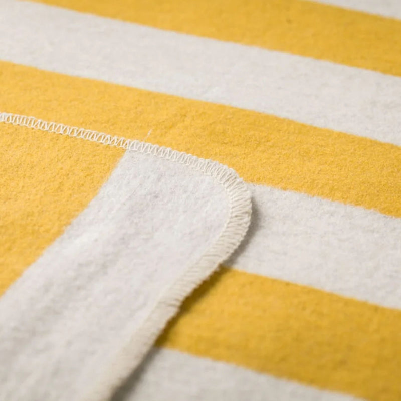 Juwel Baby Flannel Blanket - Stripes with Embroidered Bees