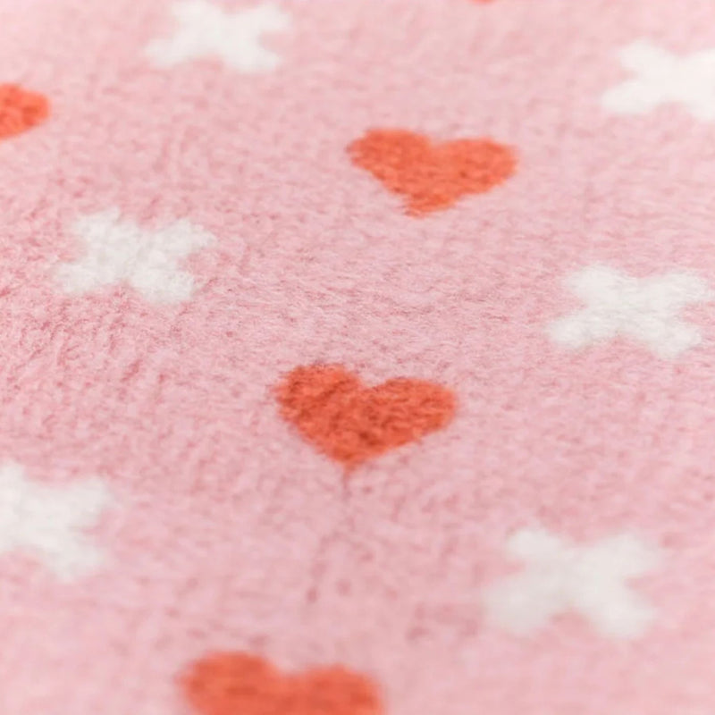 Mila Toddler Velour Blanket - Hearts + Crosses Allover