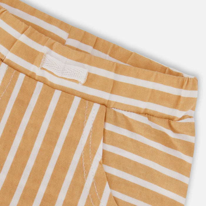 Organic Cotton Short Set, Sand Stripe