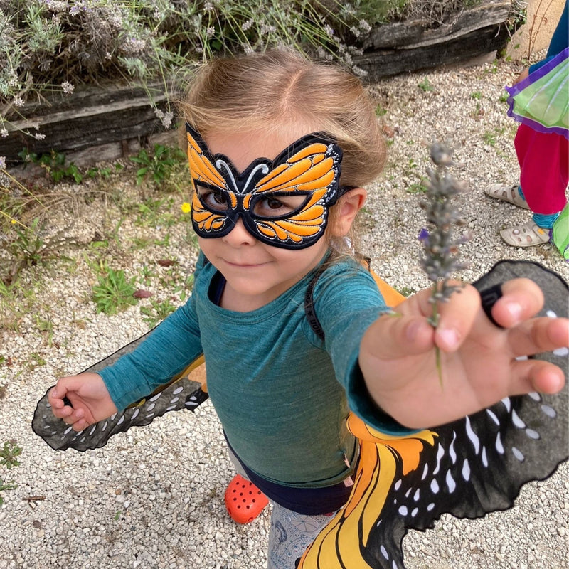 Orange Monarch Wings + Mask