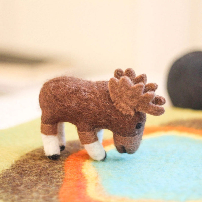 Felt Animal Finger Puppet, Moose