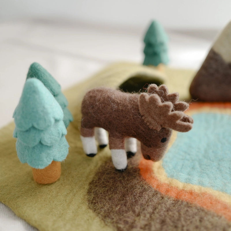 Felt Animal Finger Puppet, Moose