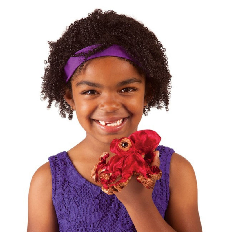 Mini Red Octopus Finger Puppet