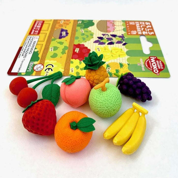 Iwako Puzzle Erasers, Fruits Set