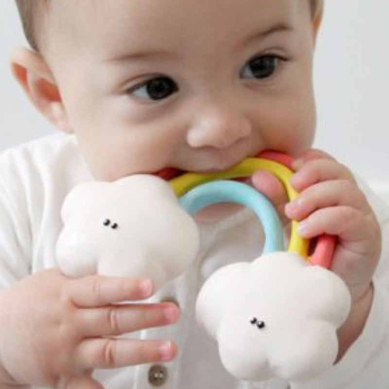 Natural Rubber Teether - Happy the Rainbow