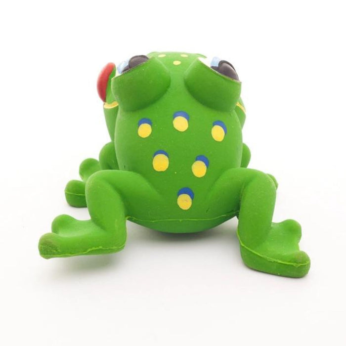 Natural Rubber Toy - Flint The Frog  with Squeaker