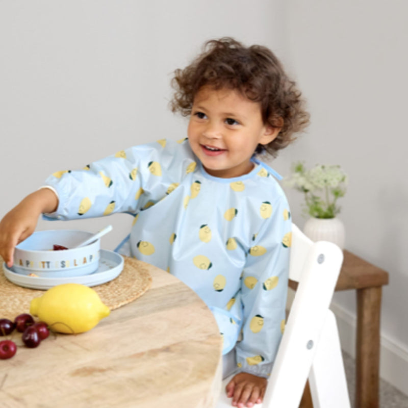 Long Sleeve Bib (2 pcs) - Happy Fruits, Lemon