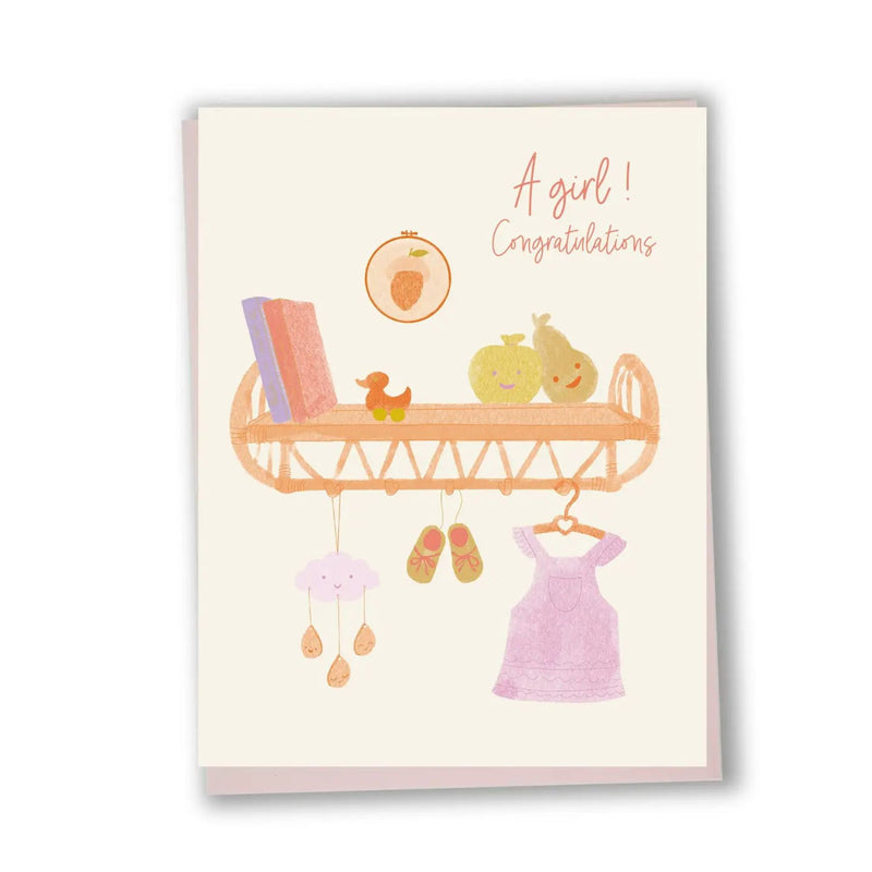 A Girl! Congratulations | Baby Card