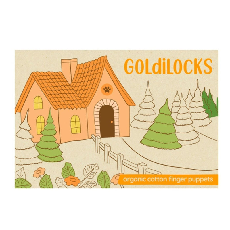 Organic Cotton Finger Puppets Story Pack - Goldilocks + The Three Bears