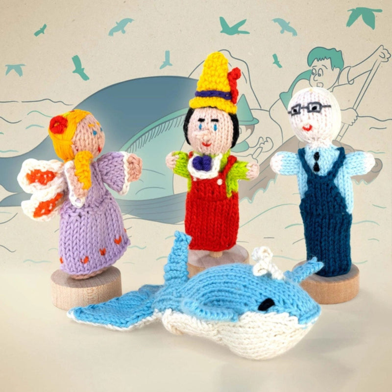 Organic Cotton Finger Puppets Story Pack - Pinocchio