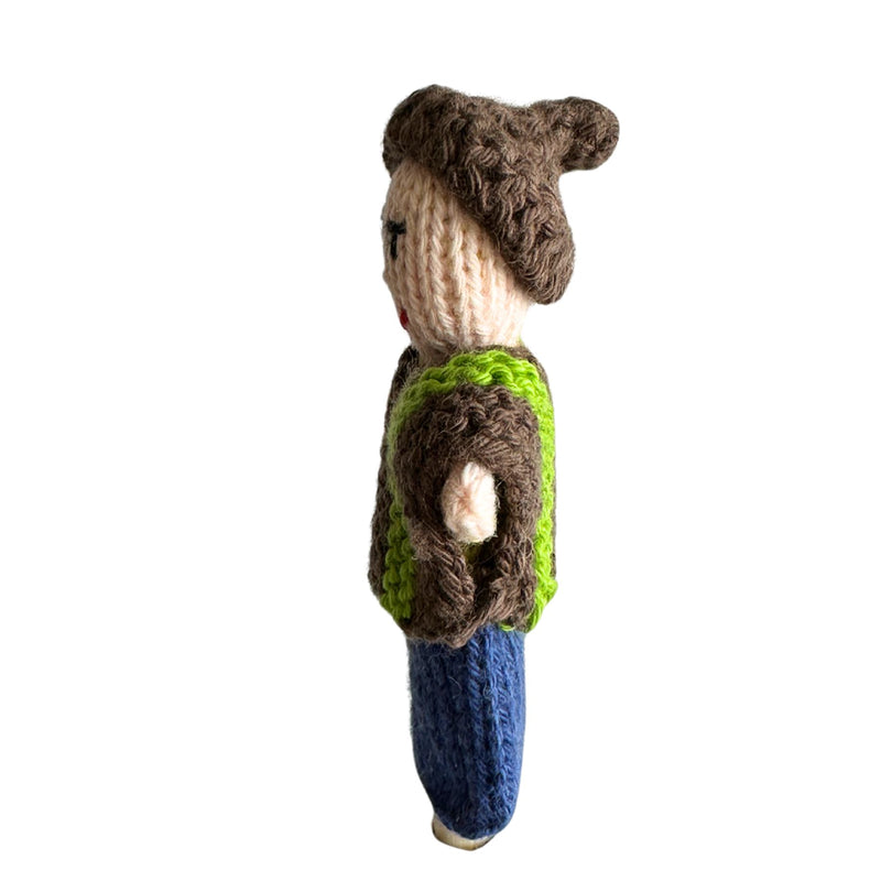 Organic Cotton Finger Puppet - Andean Boy