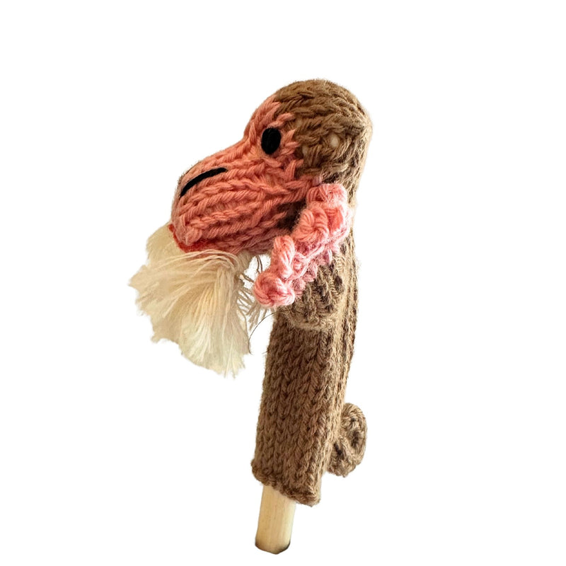 Organic Cotton Finger Puppet - Beard Monkey
