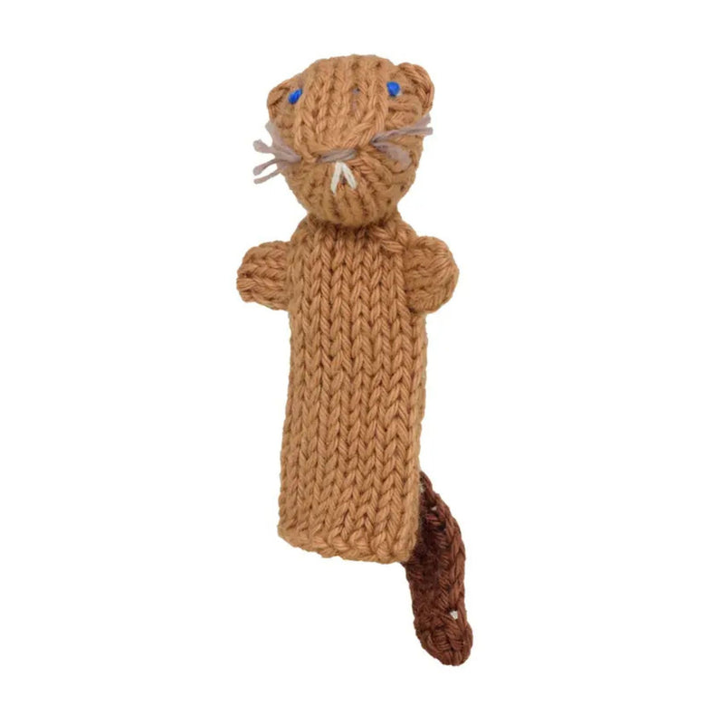 Organic Cotton Finger Puppet - Beaver