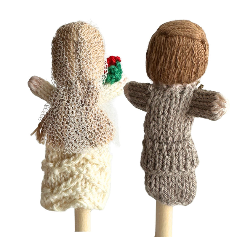 Organic Cotton Finger Puppet - Bride + Groom