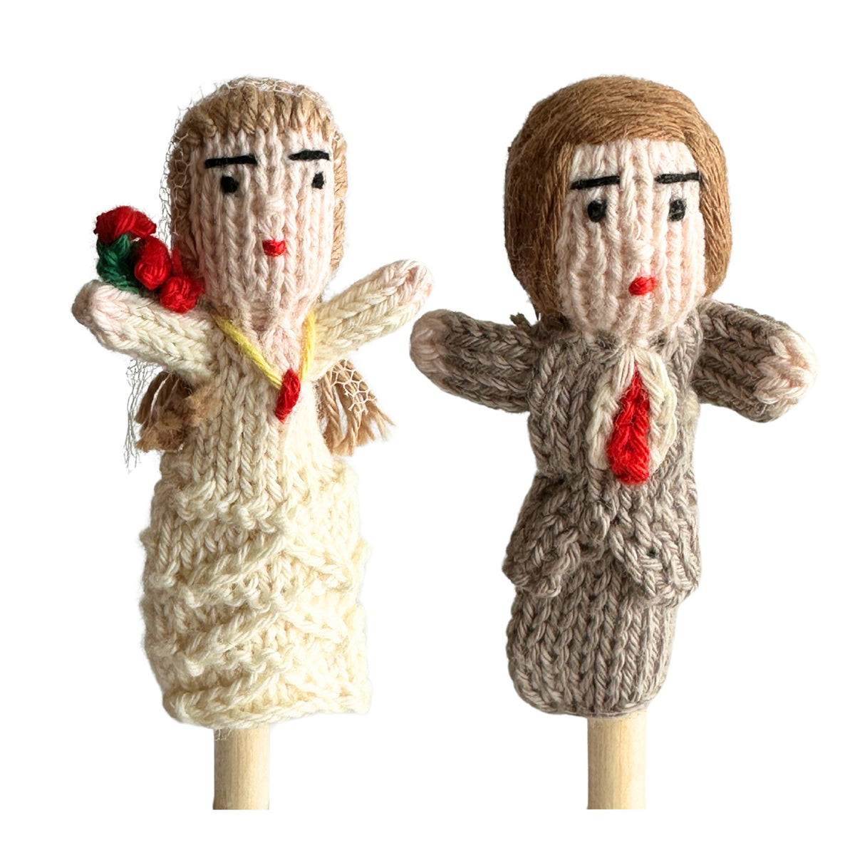 Organic Cotton Finger Puppet - Bride + Groom — Simply Green Baby