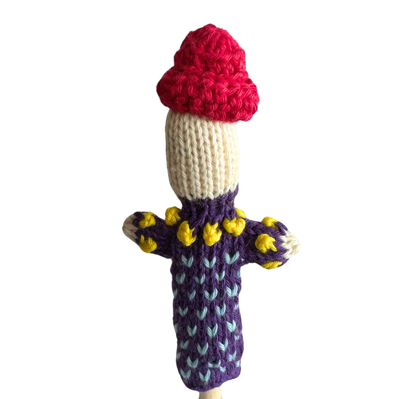 Organic Cotton Finger Puppet - Clown