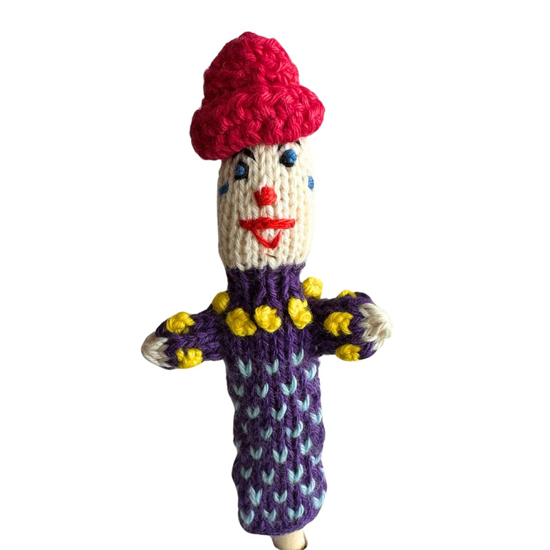 Organic Cotton Finger Puppet - Clown