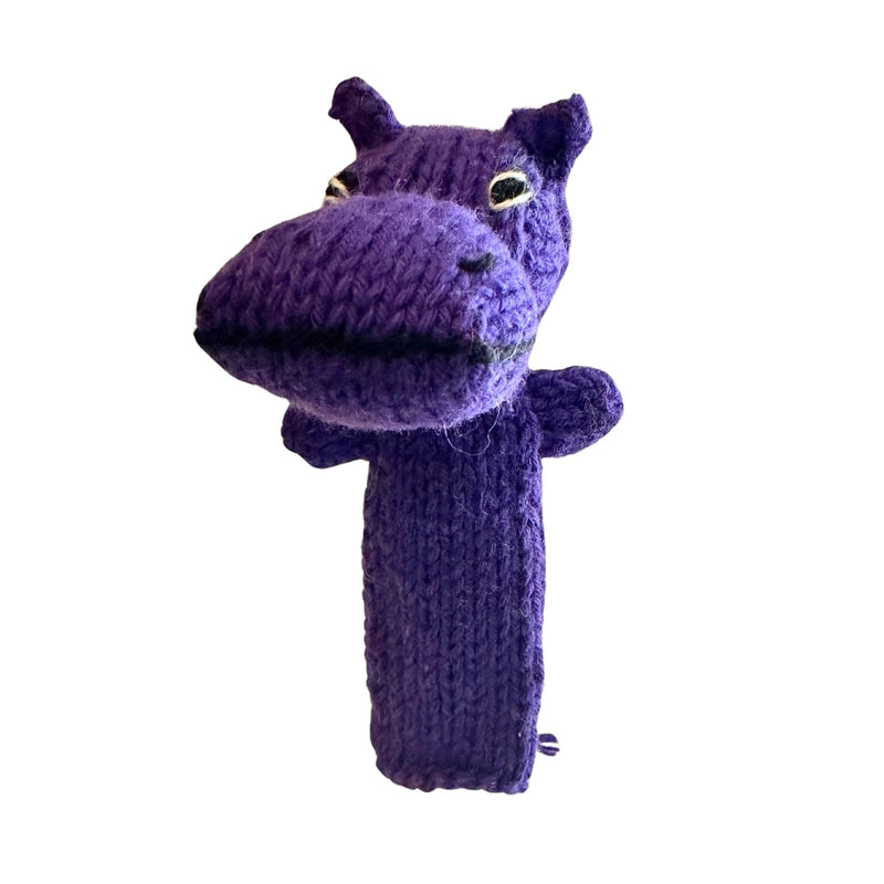 Organic Cotton Finger Puppet - Hippo